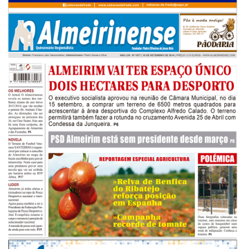 Edição de 15 de setembro de O Almeirinense já está nas bancas