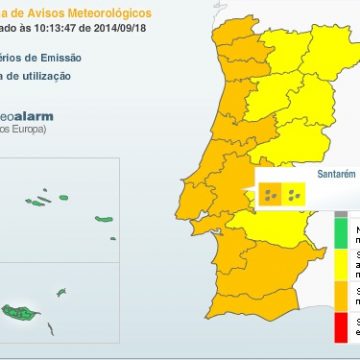 Continuação de mau tempo com aviso laranja para a região de Santarem Continuação de mau tempo com aviso laranja para a região de Santarem