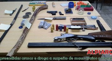 Armas e droga apanhadas a suspeito de maus tratos a menores