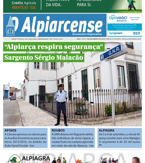 Destaques de O Alpiarcense de 1 de setembro