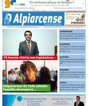 Destaques do O Alpiarcense de 15 de outubro