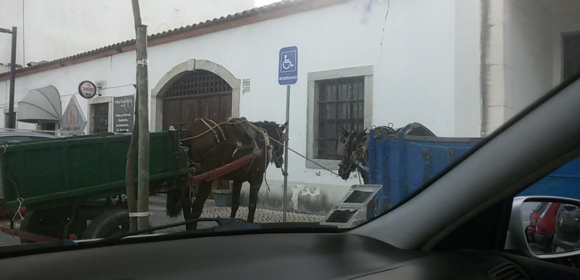 Carroça apanhada em lugar para deficientes