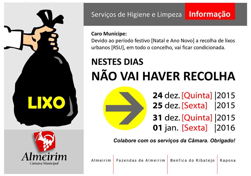 Passagem de Ano sem recolha lixo