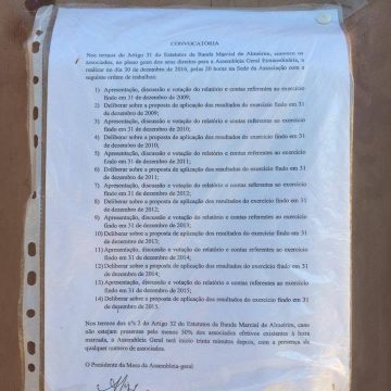Banda Marcial corrige irregularidades e apresenta contas desde 2009