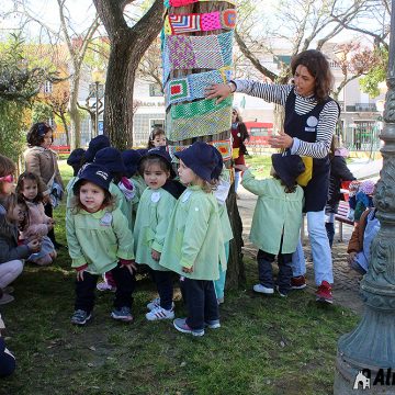 Crianças vestem árvores do Jardim da República (fotogaleria e vídeo)