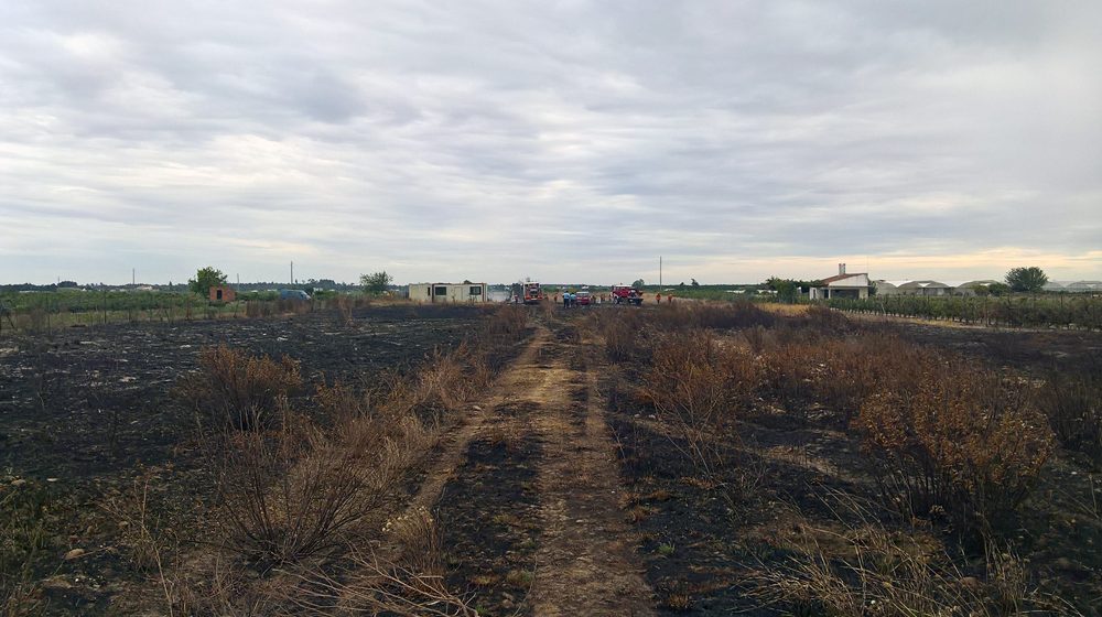 Incêndio consome mato perto da A13