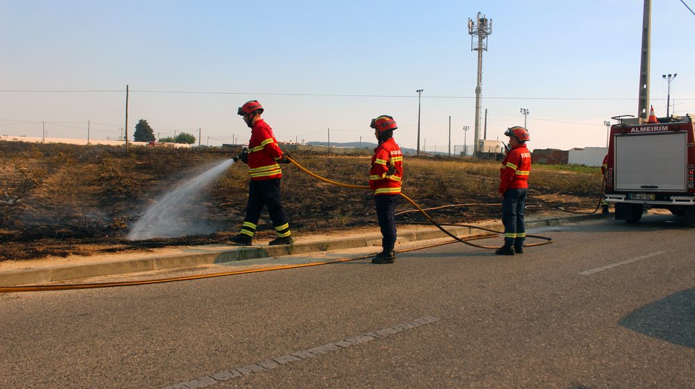 Terreno baldio junto ao cemitério de Fazendas de Almeirim arde pela terceira vez