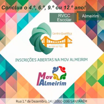 Abertas inscrições para completar o 6º, 9º ou 12º na MovAlmeirim Abertas inscrições para completar o 6º, 9º ou 12º na MovAlmeirim